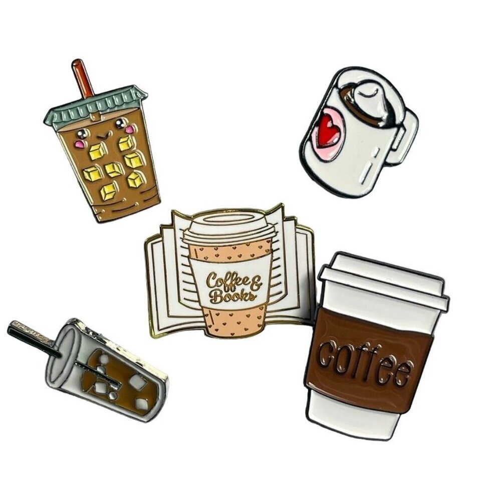 Coffee Cups Drink Lapel Pin Beverage Brooch Badge Accessories Jewelry READ